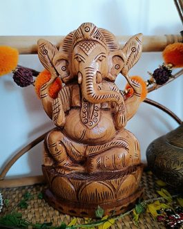 Bhagwan Ganesh sculpté en bois