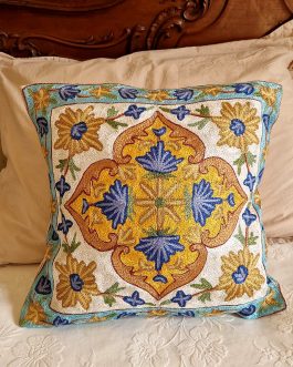 Housse de coussin brodée du Cachemire – Jardin de Shalimar