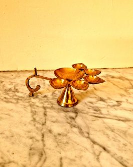 Diya, lampe à huile indienne en laiton – 5 branches