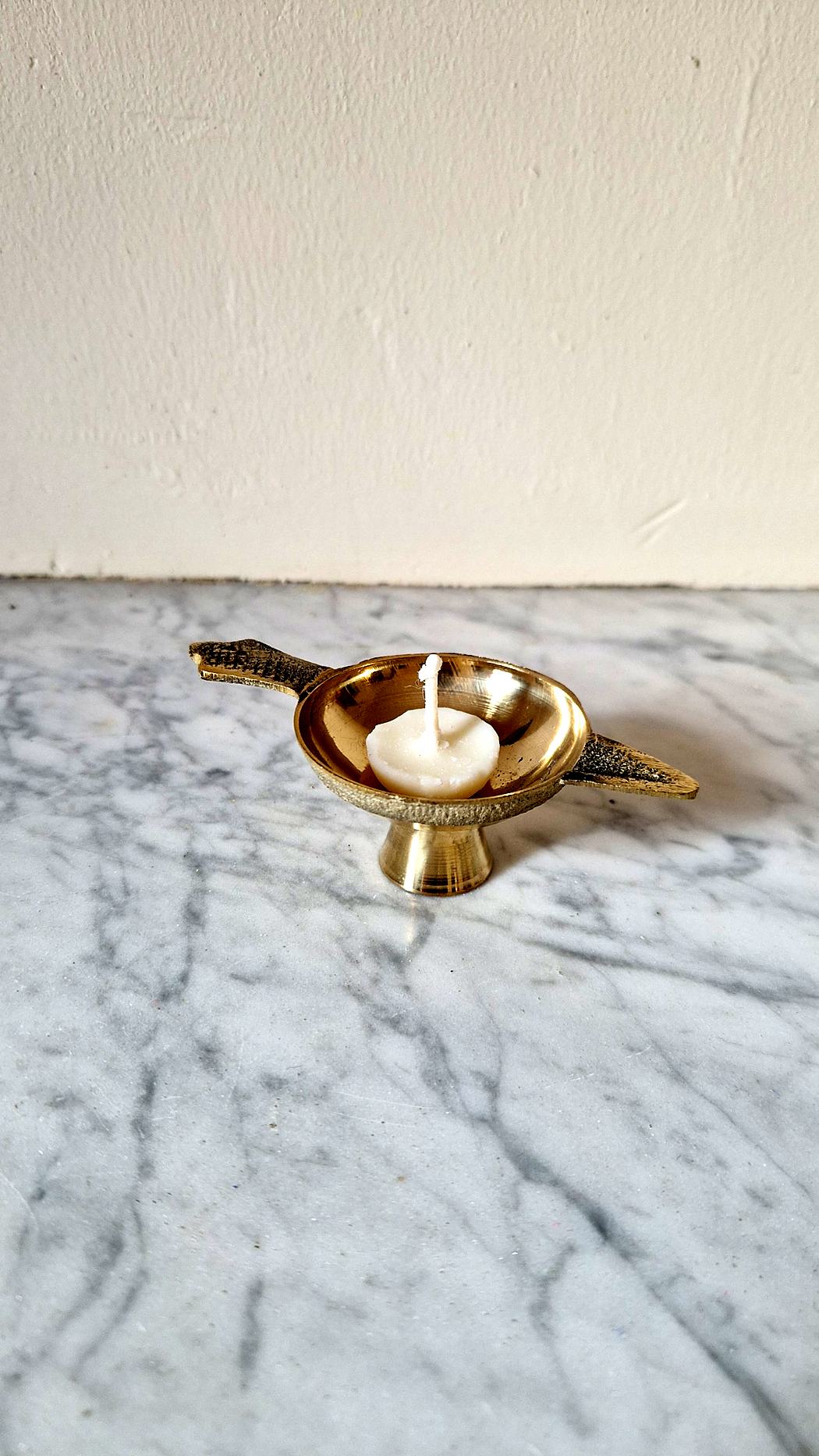 Diya en laiton – oiseau "hamsa" – Image 2