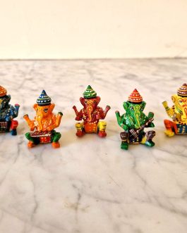 Petit Ganesh en bois peint main – 5 couleurs